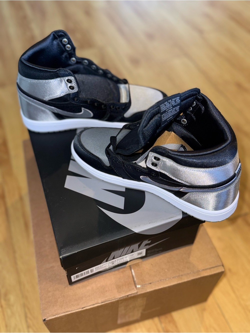 Nike Air Jordan 1 Mid Silver and Black